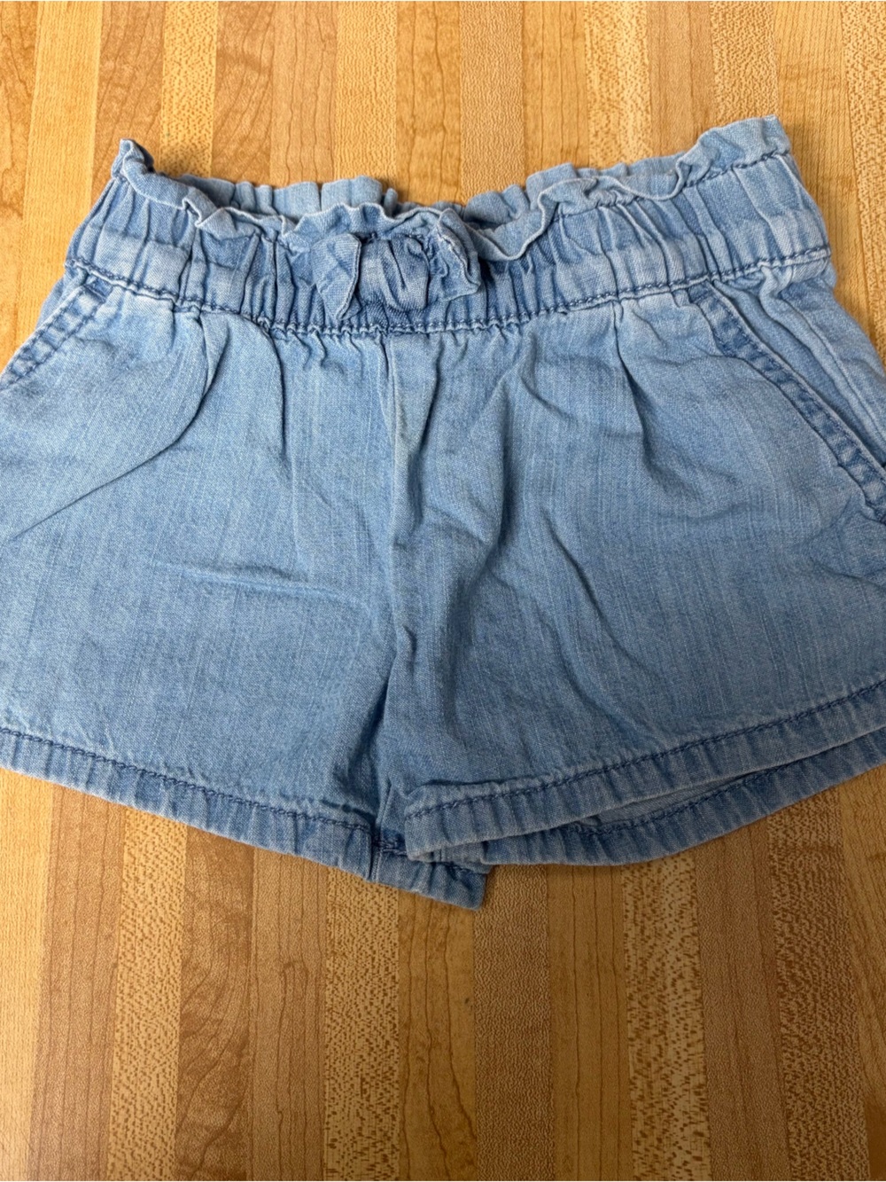 OshKosh B'gosh Light Blue Denim Paperbag Waist Shorts